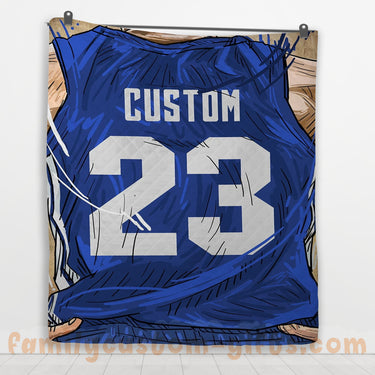 Custom Premium Quilt Blanket North Carolina Jersey Basketball Personalized Quilt Gifts for Her & Him